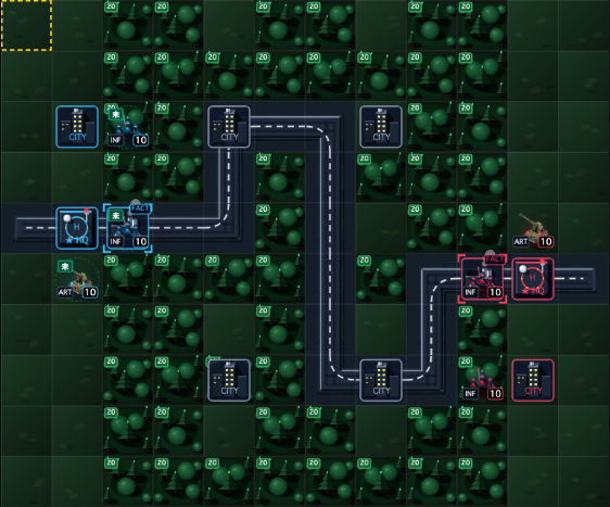 Forest Corridor 戦場マップ盤面